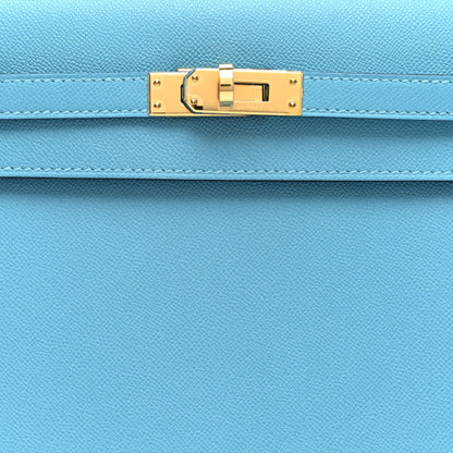 HERMES Madame Calfskin Kelly Sellier 25 Bleu du Nord