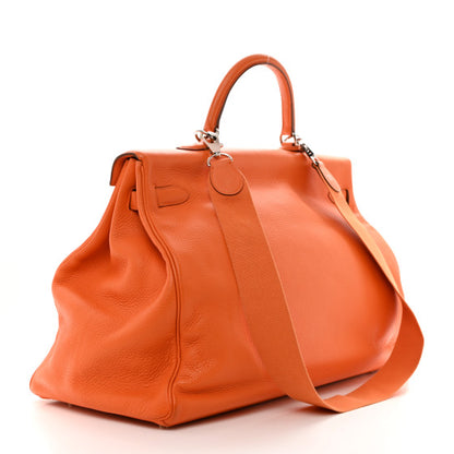 HERMES Taurillon Clemence Voyage Kelly 50 Orange