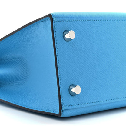 HERMES Epsom Kelly Sellier 25 Bleu Frida