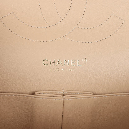 Chanel Jumbo Classic Double Flap Bag Beige Caviar Gold Hardware