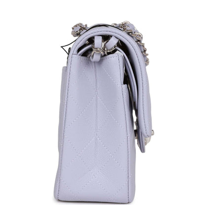 Chanel Medium Classic Double Flap Lavender Caviar Silver Hardware