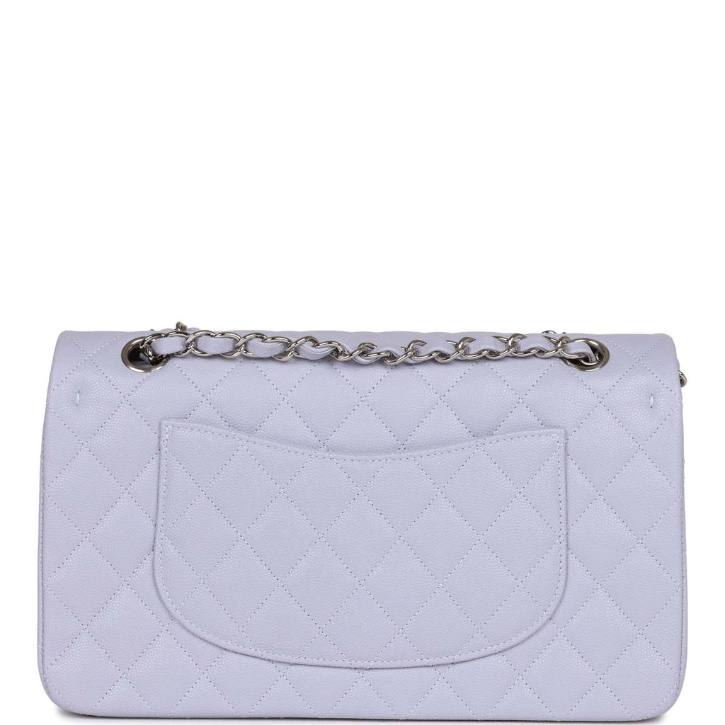 Chanel Medium Classic Double Flap Lavender Caviar Silver Hardware