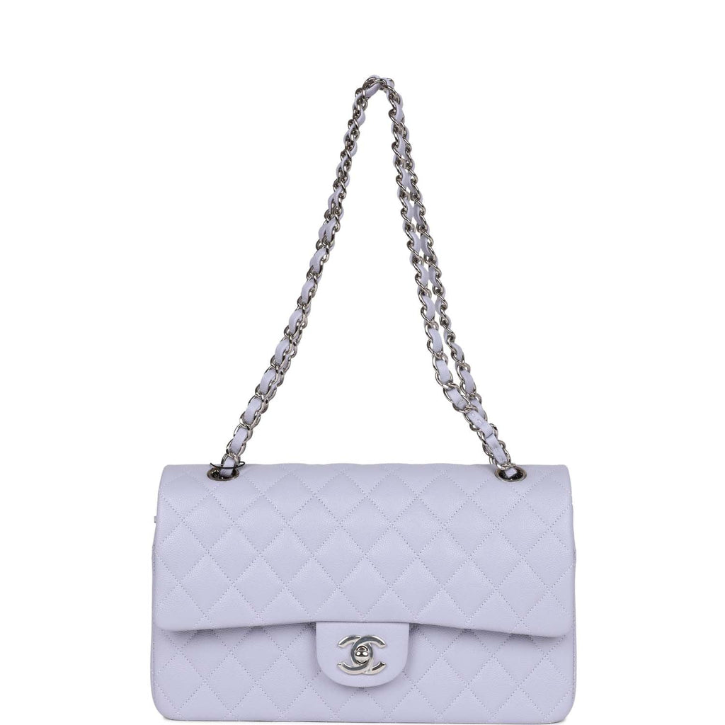 Chanel Medium Classic Double Flap Lavender Caviar Silver Hardware