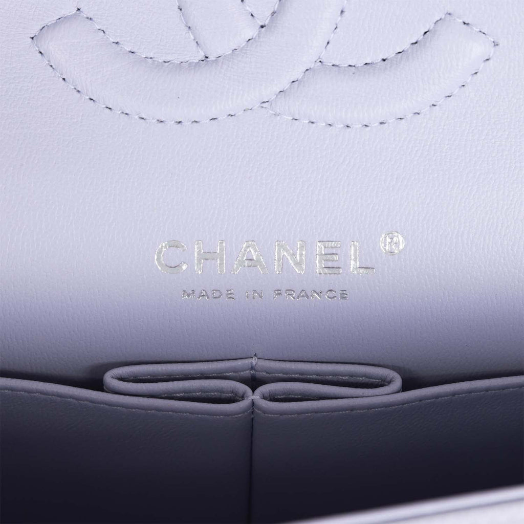 Chanel Medium Classic Double Flap Lavender Caviar Silver Hardware