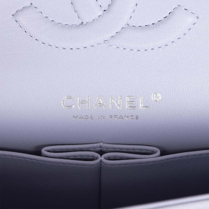 Chanel Medium Classic Double Flap Lavender Caviar Silver Hardware