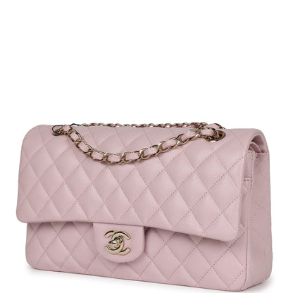 Chanel Light Pink Caviar Medium Double Flap Bag Light Gold Hardware