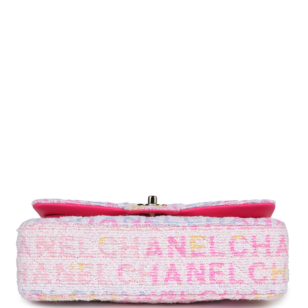 Chanel Medium Classic Double Flap Multicolor Tweed Light Gold Hardware