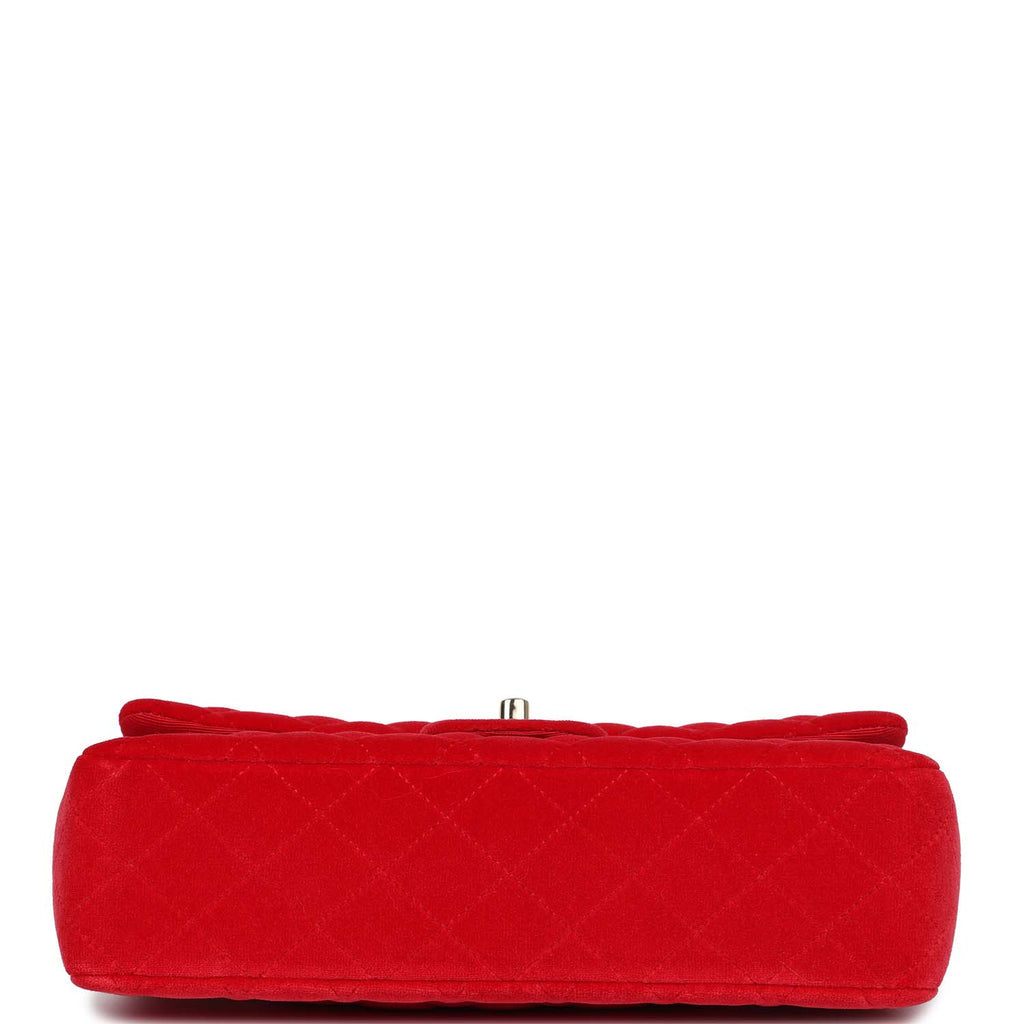 Chanel Medium Classic Double Flap Bag Red Velvet Light Gold Hardware