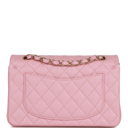 Chanel Small Classic Double Flap Bag Pink Caviar Light Gold Hardware