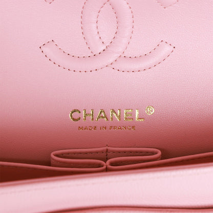 Chanel Small Classic Double Flap Bag Pink Caviar Light Gold Hardware