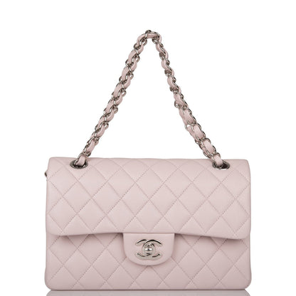 Chanel Small Classic Double Flap Bag Light Purple Lambskin Silver Hardware