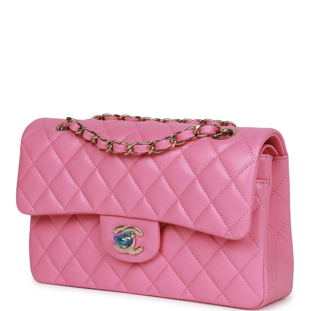 Chanel Small Classic Double Flap Bag Pink Caviar Light Gold Hardware