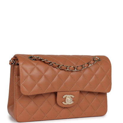 Chanel Small Classic Double Flap Caramel Lambskin Gold Hardware