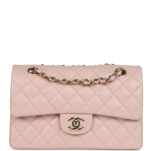 Chanel Small Classic Double Flap Bag Light Pink Caviar Gold Hardware