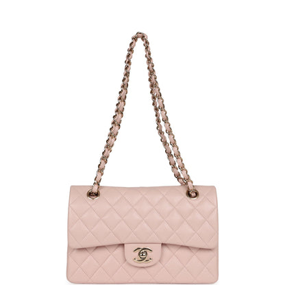 Chanel Small Classic Double Flap Bag Light Pink Caviar Gold Hardware