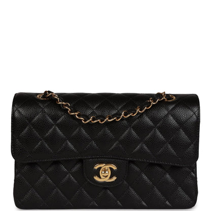 Chanel Small Classic Double Flap Bag Black Caviar Gold Hardware