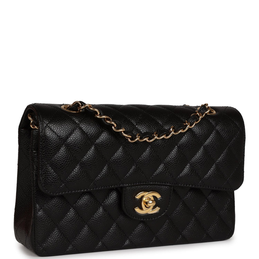 Chanel Small Classic Double Flap Bag Black Caviar Gold Hardware