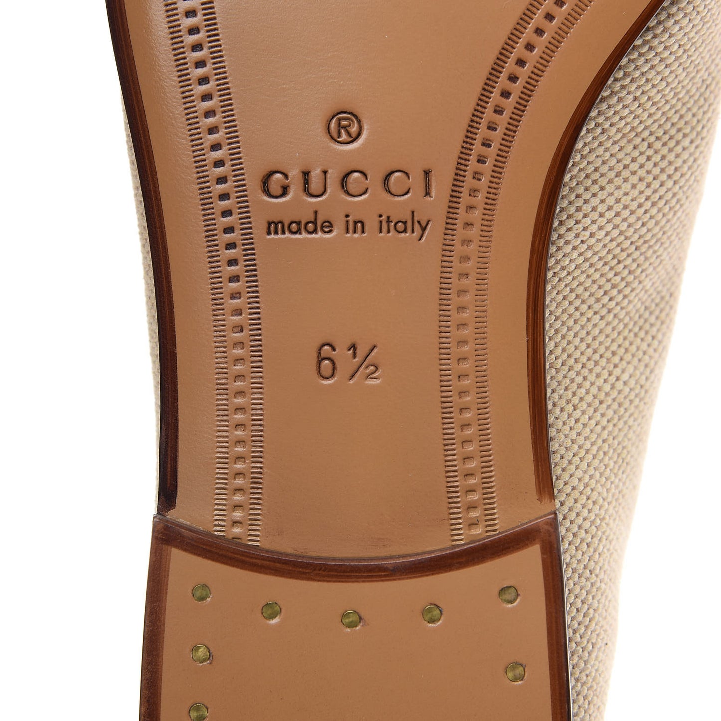 Gucci Brown Canvas and Leather Web Horsebit Loafers Size