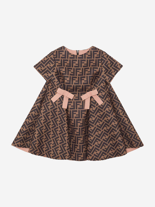 Baby Girls FF Logo Dress in Brown