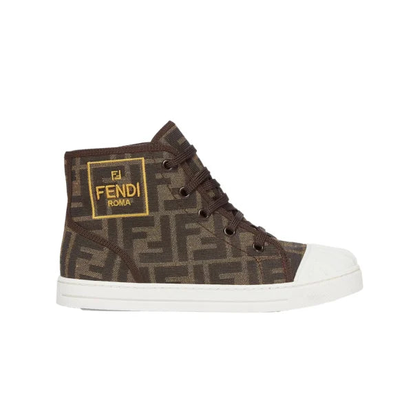 Fendi Kids High-Top Monogram Sneakers