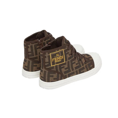 Fendi Kids High-Top Monogram Sneakers