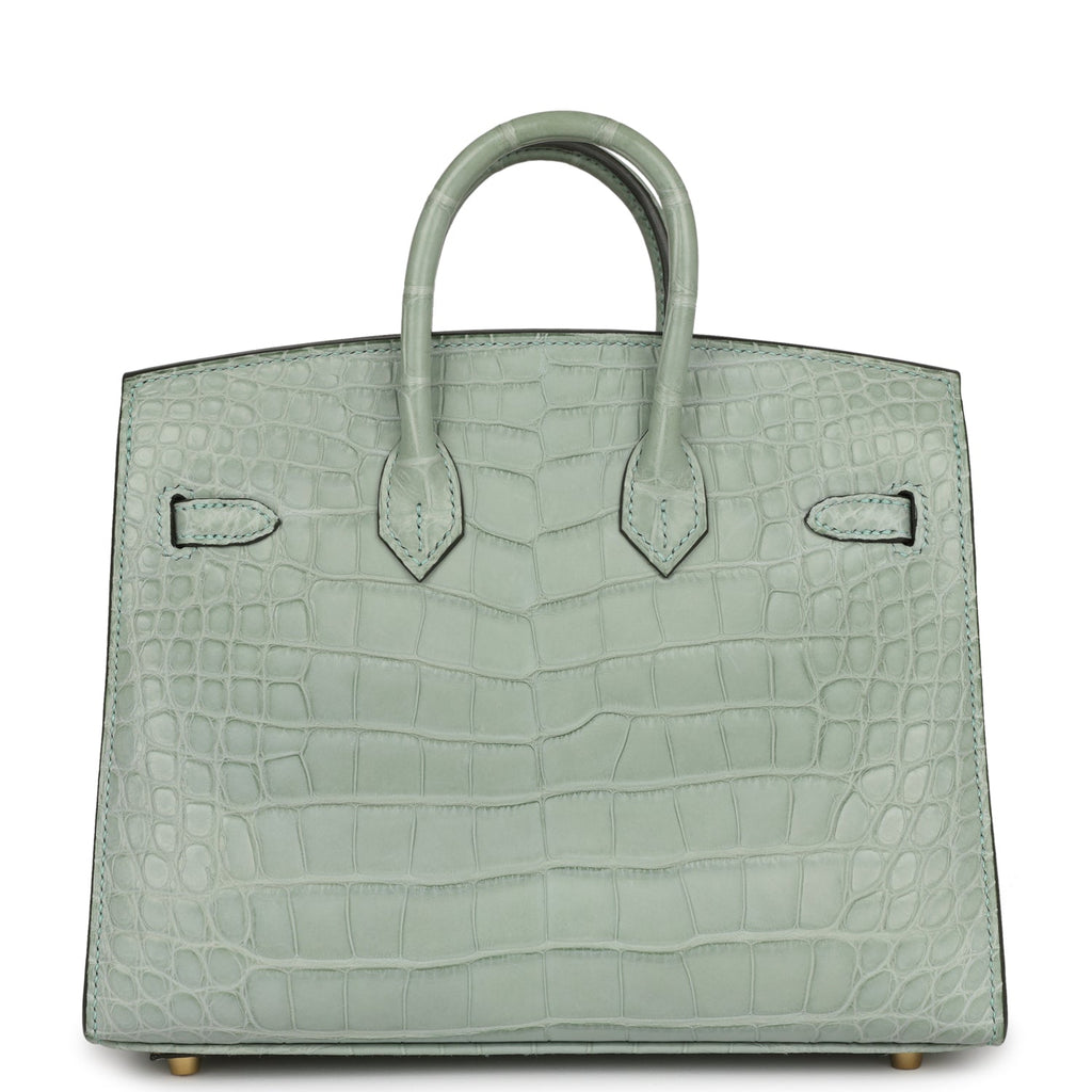 Hermès Birkin Sellier 20 Vert D'eau Matte Alligator Gold Hardware