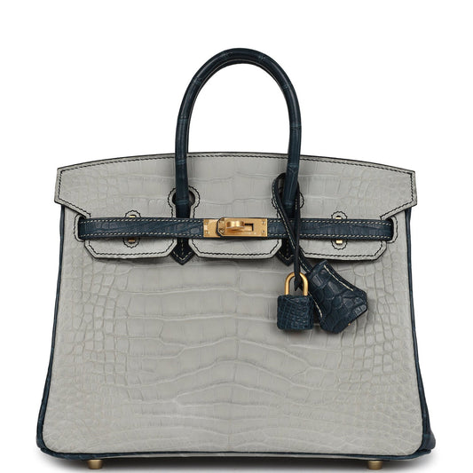 Hermes Special Order (HSS) Birkin 25 Gris Perle and Vert Rousseau Matt