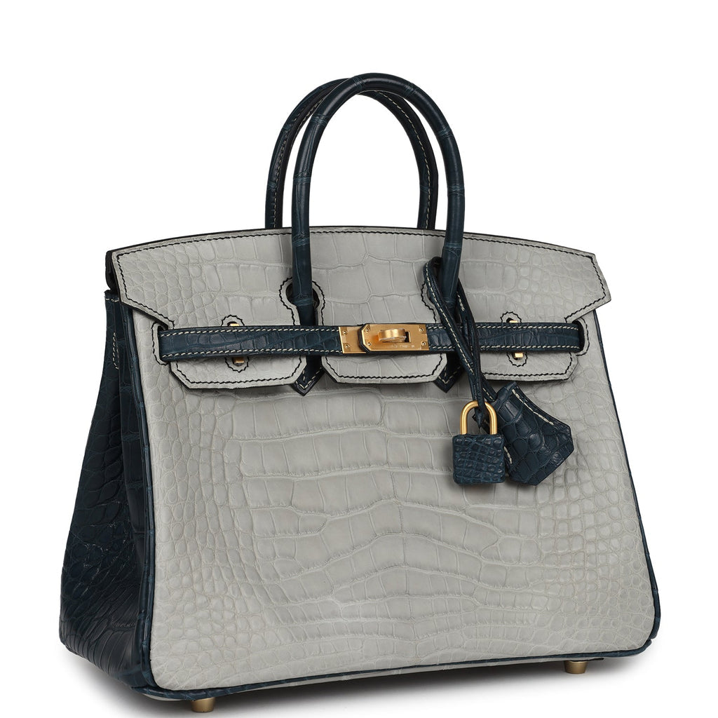 Hermes Special Order (HSS) Birkin 25 Gris Perle and Vert Rousseau Matt