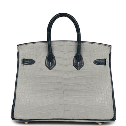 Hermes Special Order (HSS) Birkin 25 Gris Perle and Vert Rousseau Matt