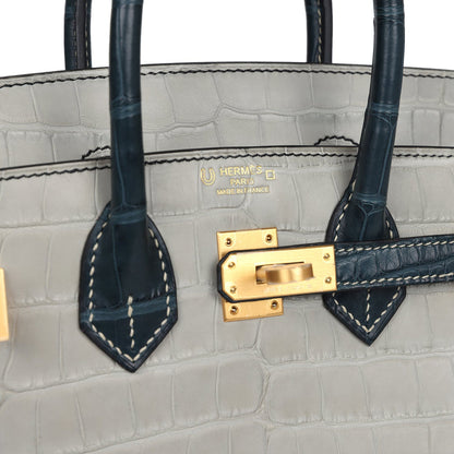 Hermes Special Order (HSS) Birkin 25 Gris Perle and Vert Rousseau Matt