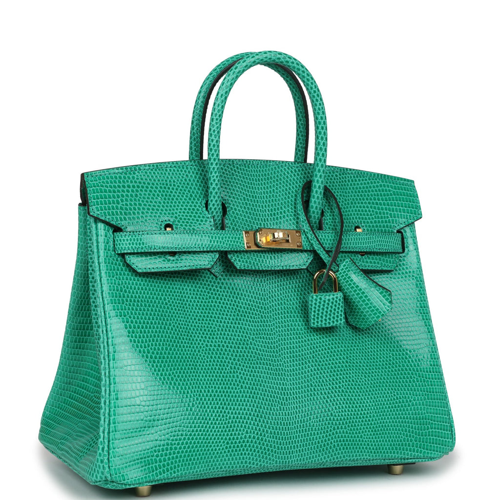 Hermes Birkin 25 Menthe Varanus Niloticus Lizard Gold Hardware