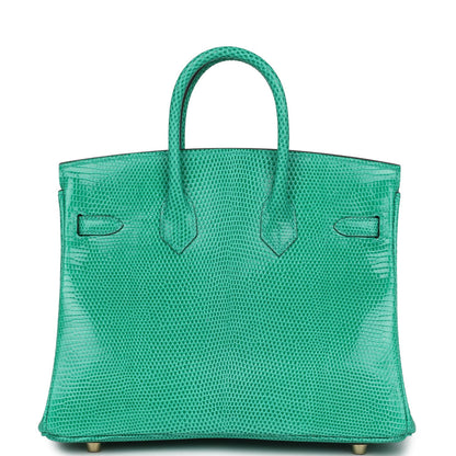 Hermes Birkin 25 Menthe Varanus Niloticus Lizard Gold Hardware