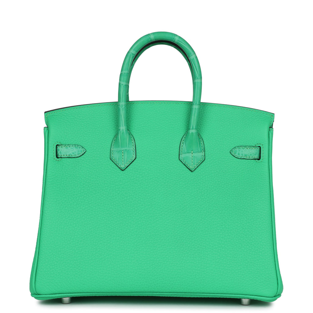 Hermes Birkin 25 Vert Comics Togo and Matte Alligator Touch Palladium Hardware