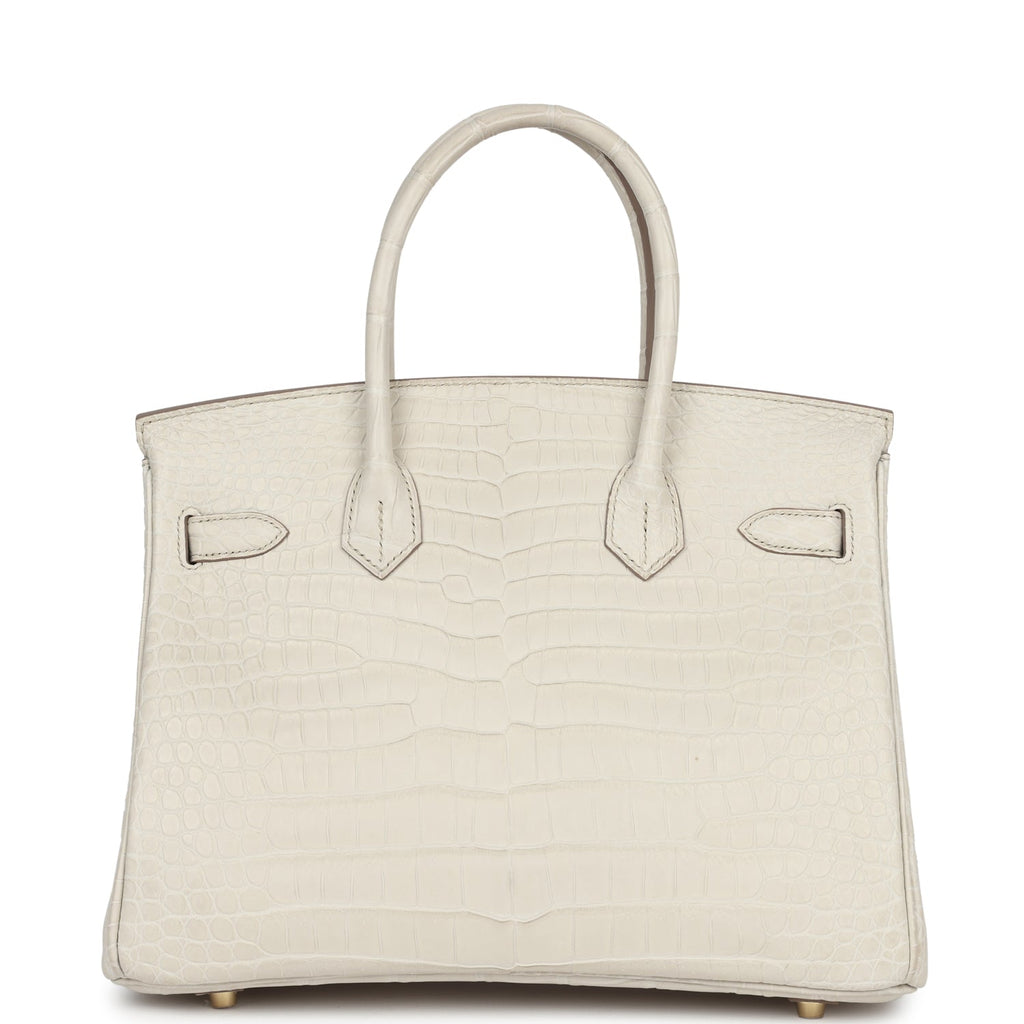 Hermès Birkin 30 Beton Matte Porosus Crocodile Gold Hardware