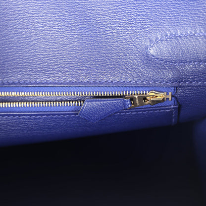 Hermès Birkin 30 Bleu Electric Matte Alligator Gold Hardware0