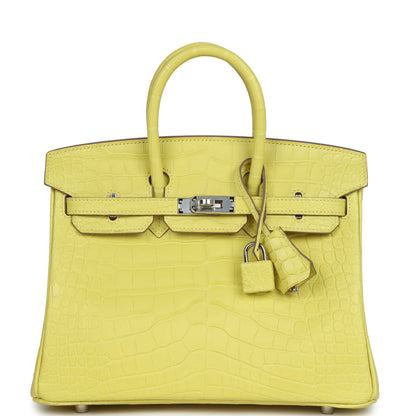 Hermès Birkin 25 Lime Matte Alligator Palladium Hardware