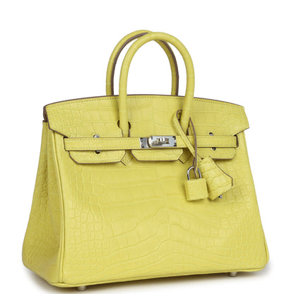 Hermès Birkin 25 Lime Matte Alligator Palladium Hardware