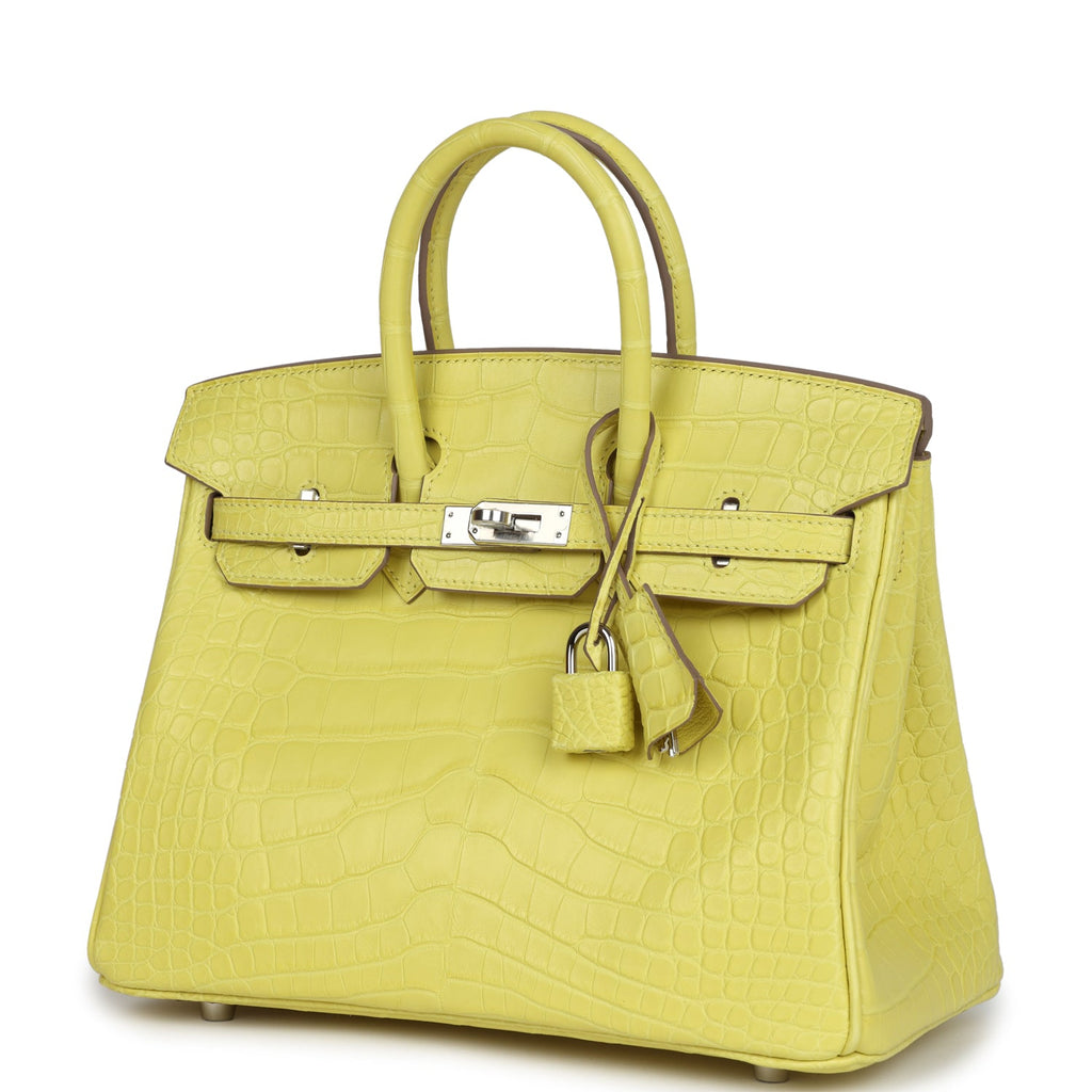 Hermès Birkin 25 Lime Matte Alligator Palladium Hardware