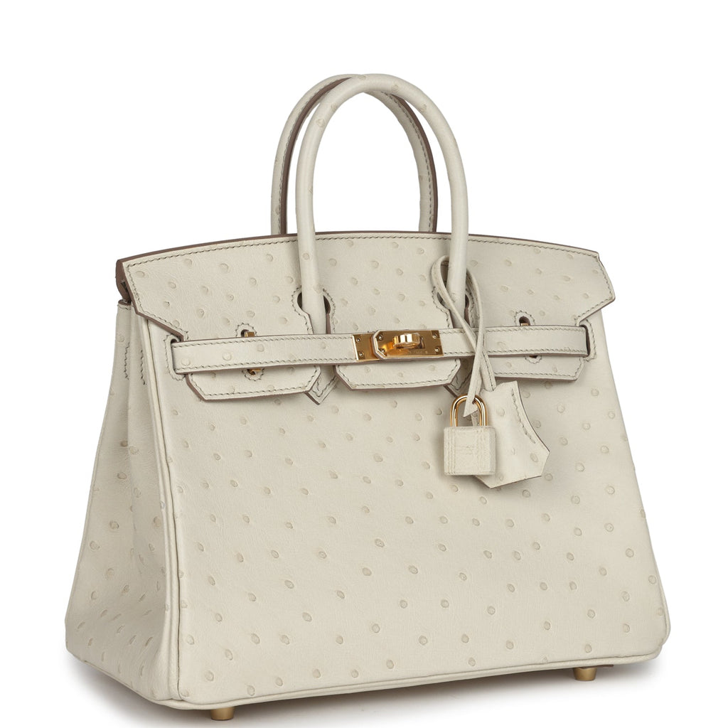 Hermes Birkin 25 Beton Ostrich Gold Hardware