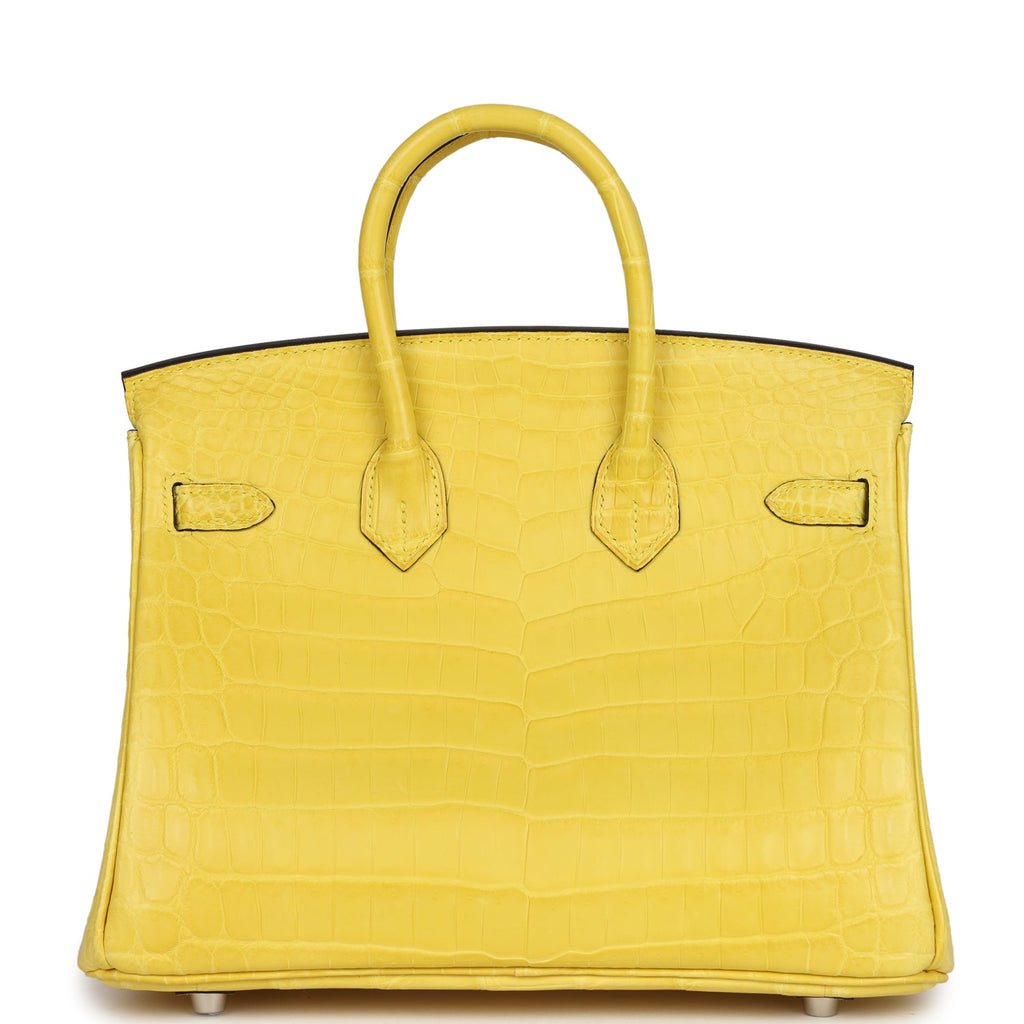 Hermès Birkin 25 Mimosa Matte Niloticus Crocodile Palladium Hardware