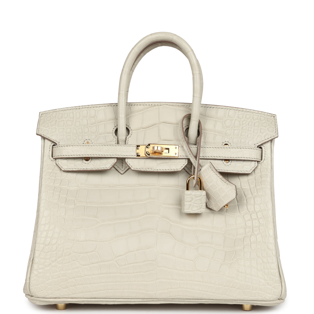 Hermès Birkin 25 Beton Matte Alligator Gold Hardware