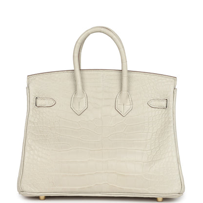 Hermès Birkin 25 Beton Matte Alligator Gold Hardware