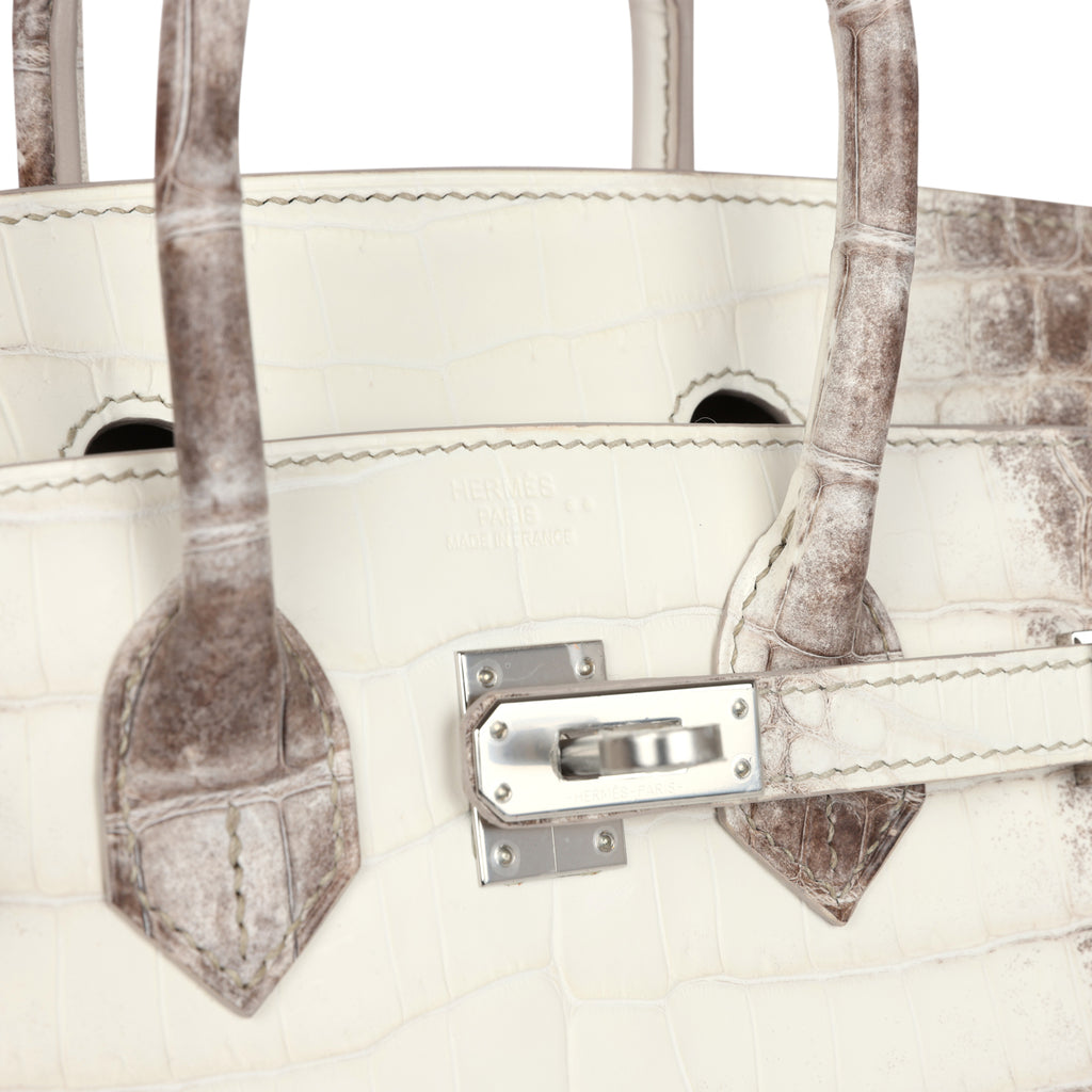 Hermès Birkin 25 Himalaya Niloticus Crocodile Palladium Hardware