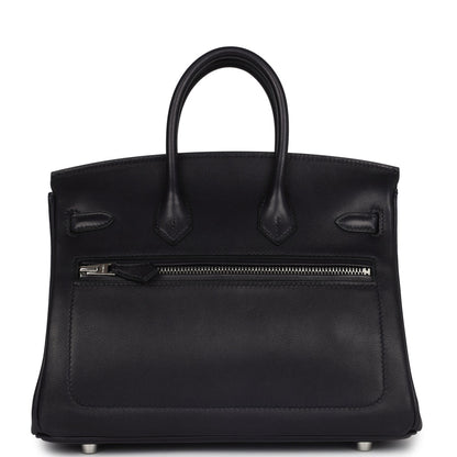 Hermes Limited Edition Birkin Rock 25 Black Volupto Palladium Hardware