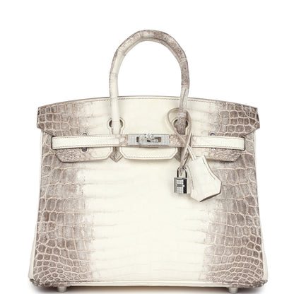 Hermès Birkin 25 Himalaya Niloticus Crocodile Diamond Encrusted Palladium Hardware