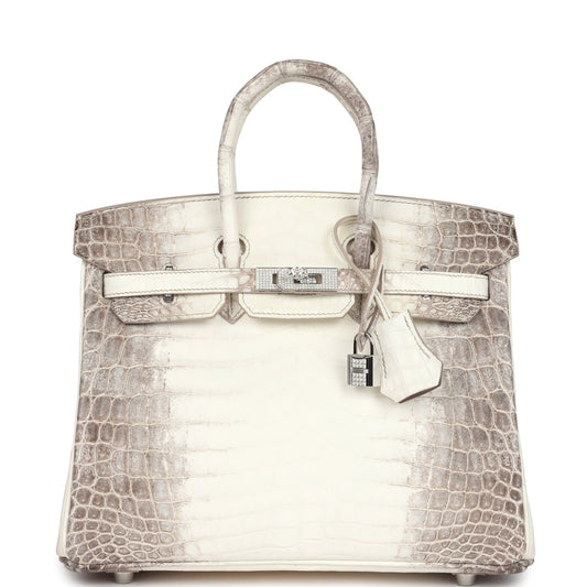 Hermès Birkin 25 Himalaya Niloticus Crocodile Diamond Encrusted Palladium Hardware