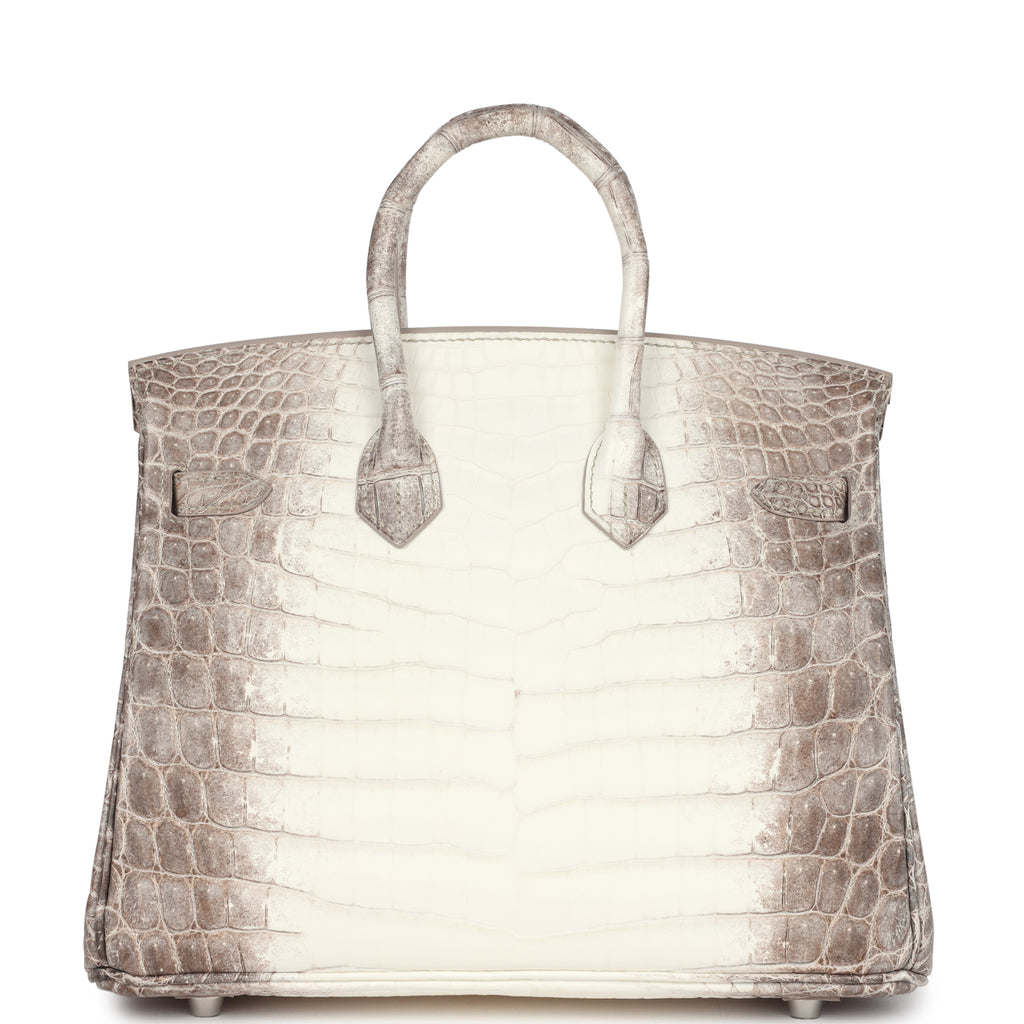 Hermès Birkin 25 Himalaya Niloticus Crocodile Diamond Encrusted Palladium Hardware