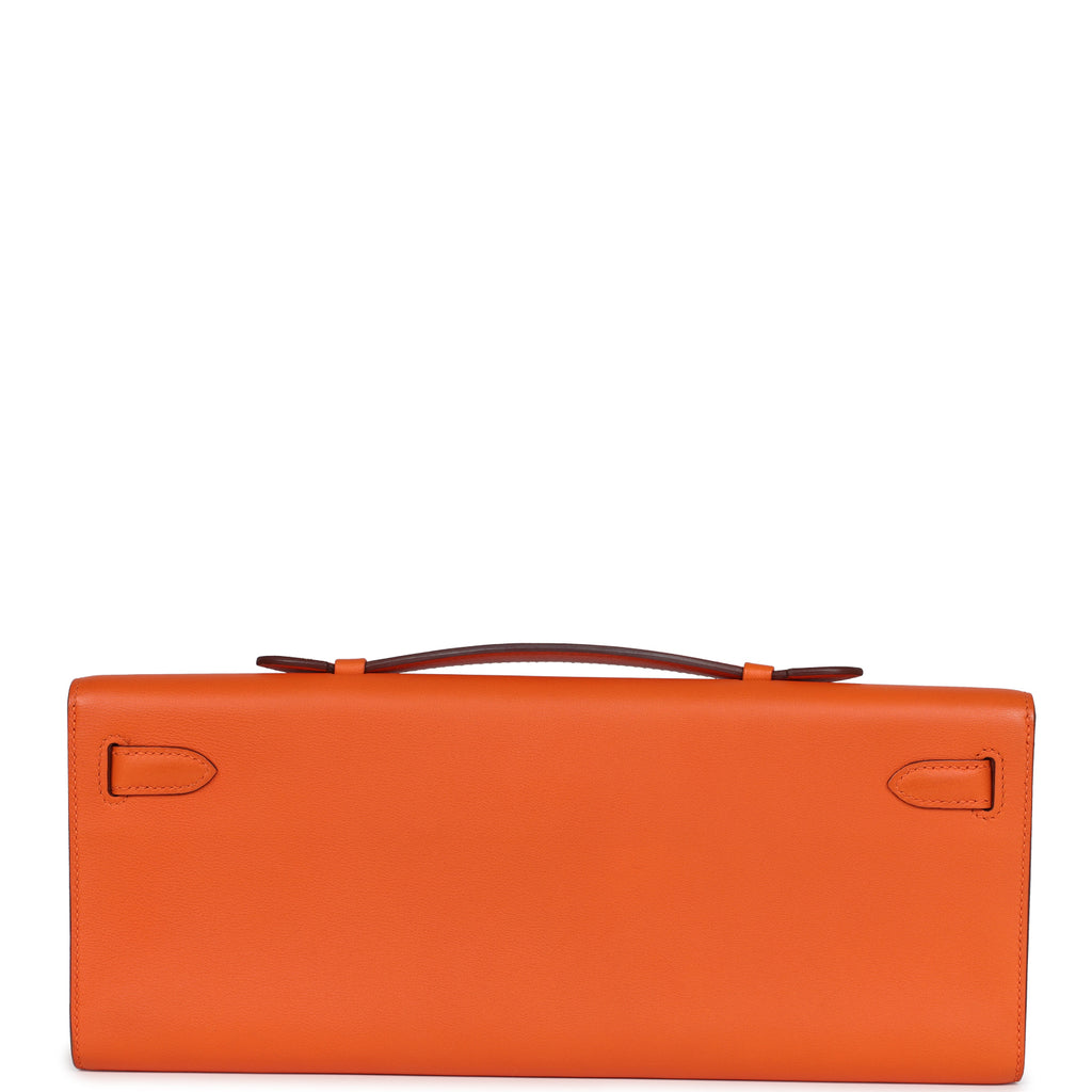 Hermès Kelly Cut Orange Swift Palladium Hardware