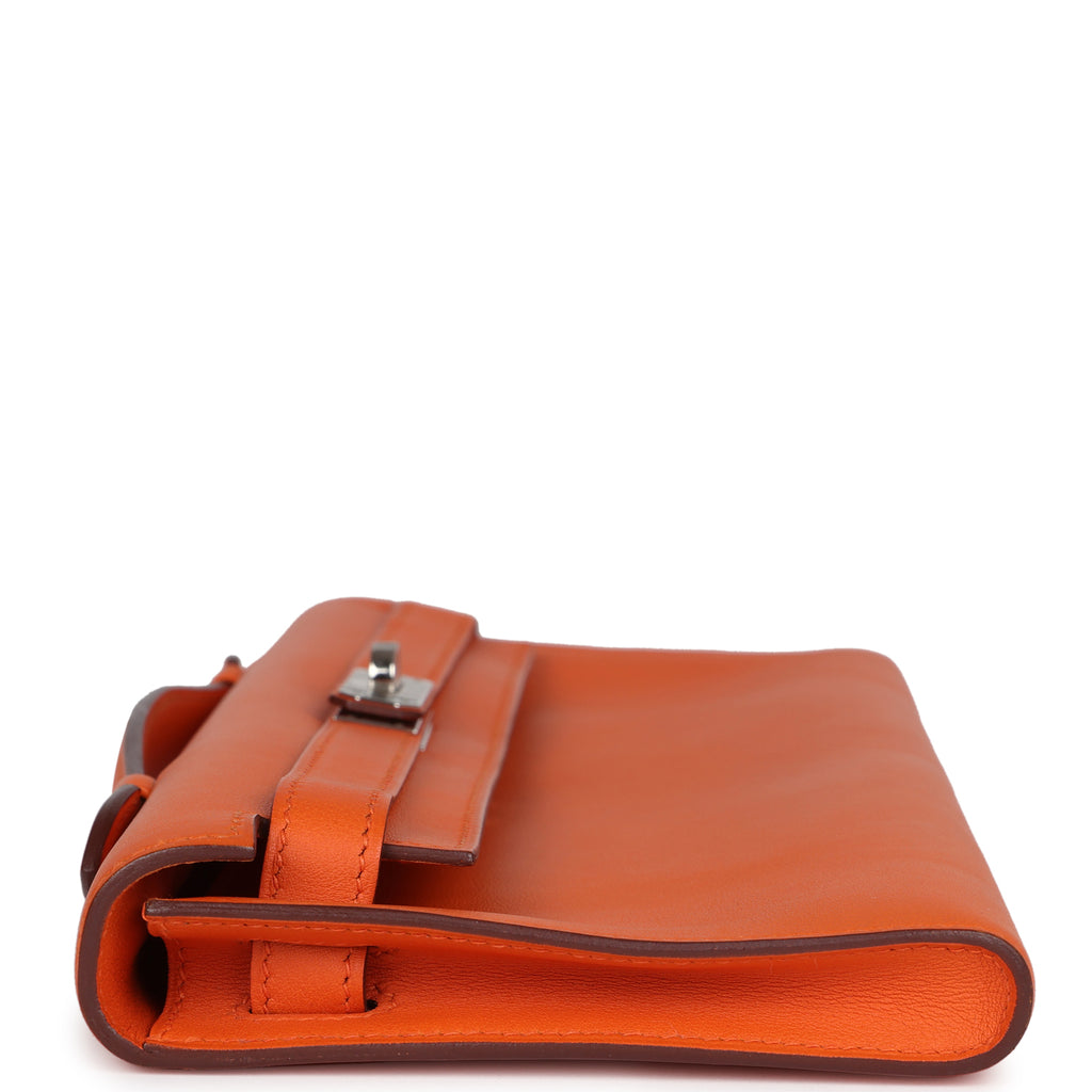 Hermès Kelly Cut Orange Swift Palladium Hardware