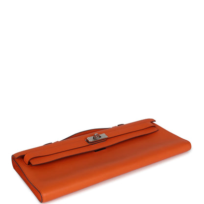 Hermès Kelly Cut Orange Swift Palladium Hardware